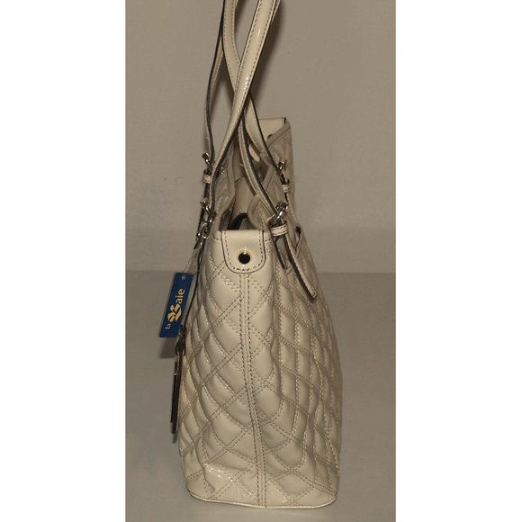 Anne Klein Quilted Vegan Leather Shoulder Tote Purse Handbag with Charm - Picture 7 of 12